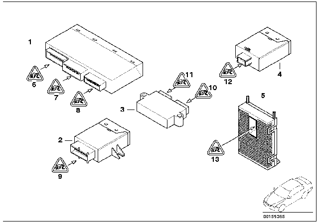 2004 BMW X3 Body Control Units And Modules Diagram