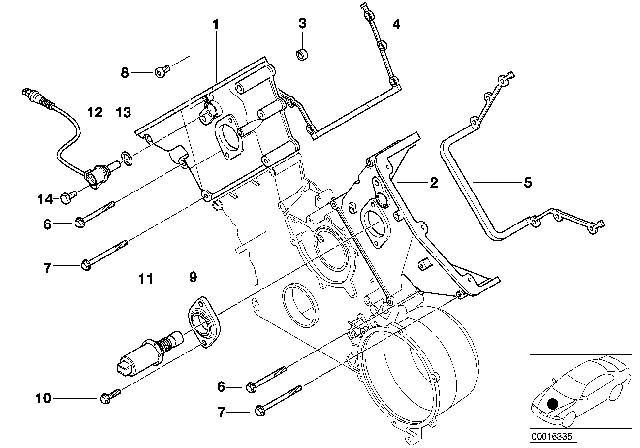 1998 BMW 740i Timing Case Diagram 4