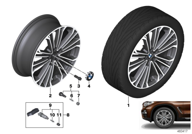 2019 BMW X4 BMW LM Rad Doppelspeiche Diagram 2