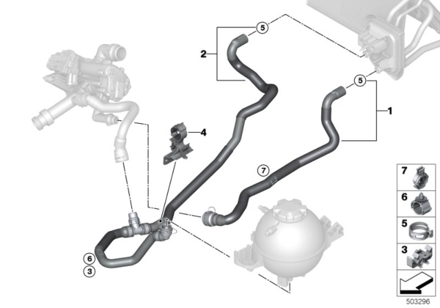 2020 BMW X4 COOLANT HOSE, RETURN Diagram for 64216993464