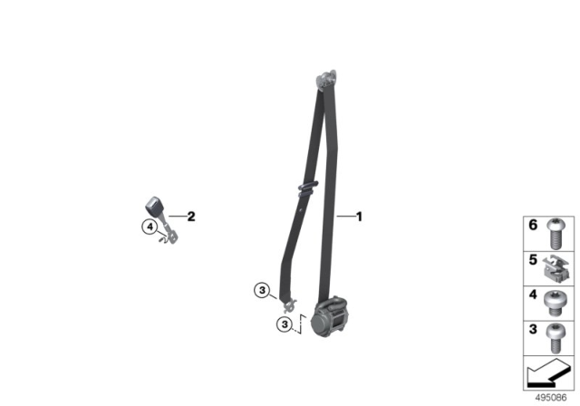 2020 BMW X6 Safety Belt Front Diagram