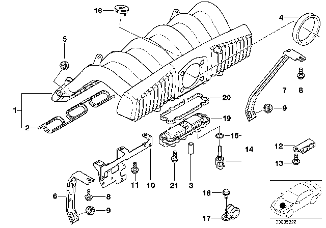 1999 BMW 323i Intake Manifold System Diagram
