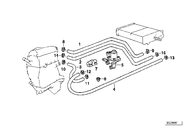 1998 BMW 318ti Rubber Mounting Diagram for 64111387472