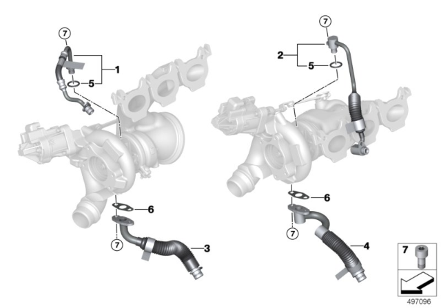 2020 BMW X3 M OIL SUPPLY LINE FOR TURBOCHA Diagram for 11428054868