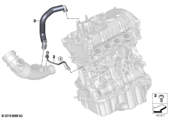 2020 BMW 330i Crankcase - Ventilation Diagram