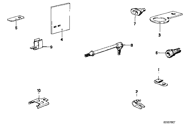 1976 BMW 530i Cable Holder Diagram