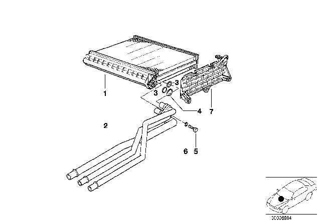 2000 BMW X5 Heater Radiator Automatic Air Condition Diagram