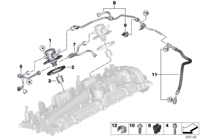 2020 BMW X4 M High Pressure Fuel Pump Diagram for 13518631642