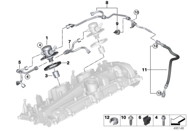 2020 BMW X4 M FUEL FEED LINE Diagram for 13538053442