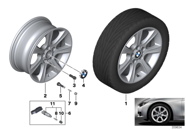 2014 BMW 435i BMW LA Wheel, Star Spoke Diagram 6