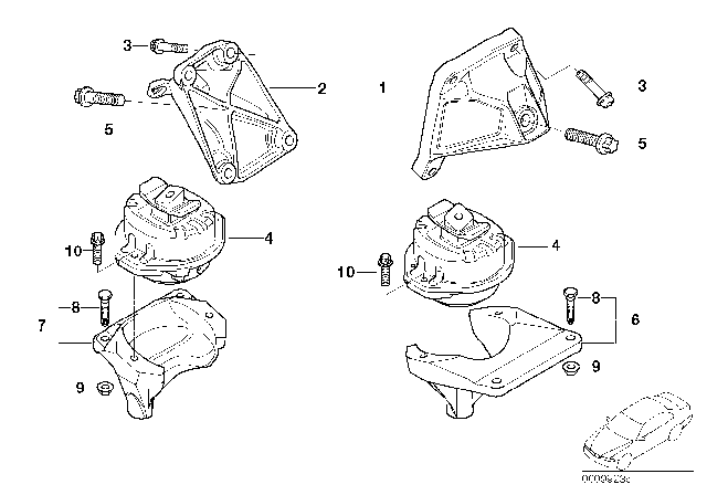 2004 BMW 760i Engine Suspension Diagram