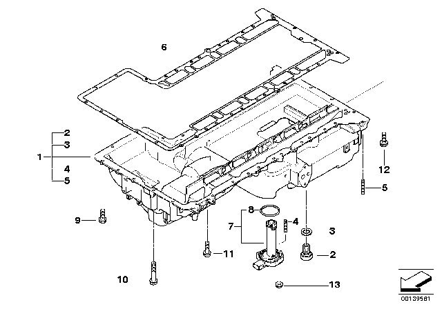 2009 BMW M5 Oil Pan / Oil Level Indicator Diagram