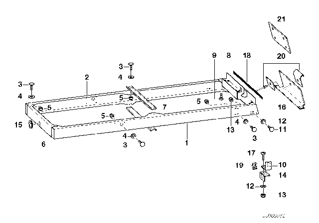 2000 BMW Z3 Trailer, Individual Parts, Load Ramp Well Diagram