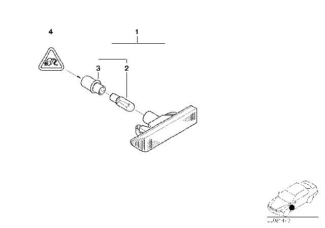 2006 BMW X5 Addition. Turn Indicator Lamp, Right White Diagram for 63132492180