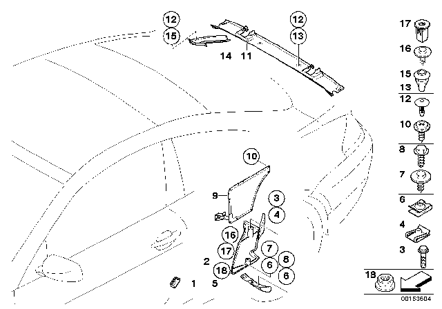 2004 BMW 645Ci Various Body Parts Diagram 2