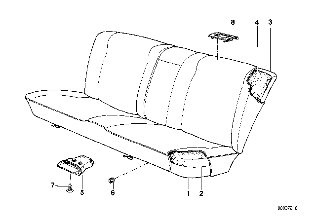 1995 BMW 540i Rear Seat Parts Diagram