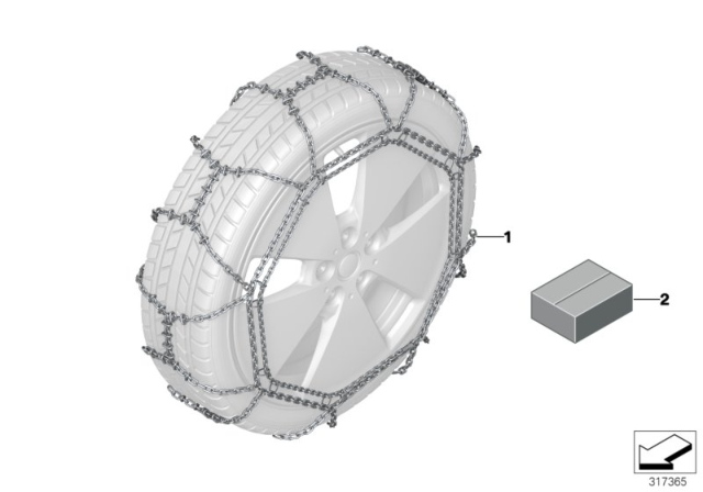 2015 BMW i3 Snow Chains Diagram