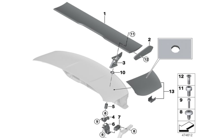 2016 BMW M4 Rear Wing Diagram