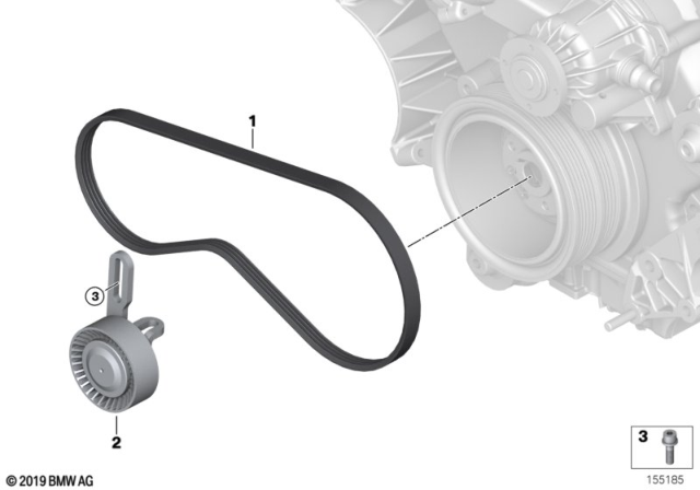 2010 BMW X5 Ribbed V-Belt Diagram for 11287631821