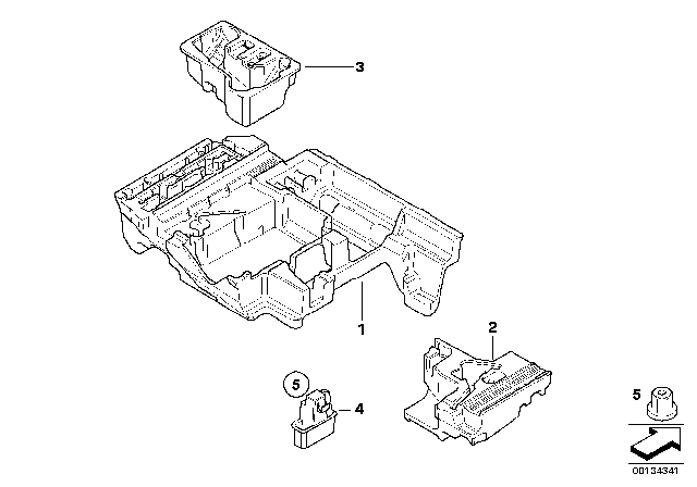 2004 BMW X3 Luggage Compartment Indentation Trim Panel Diagram