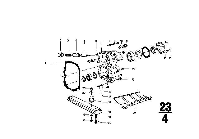 1971 BMW 1602 Housing & Attaching Parts (Getrag 242) Diagram 3