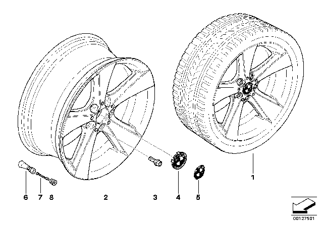 2004 BMW 745Li Light Alloy Rim, Chromium-Plated Diagram for 36116776842