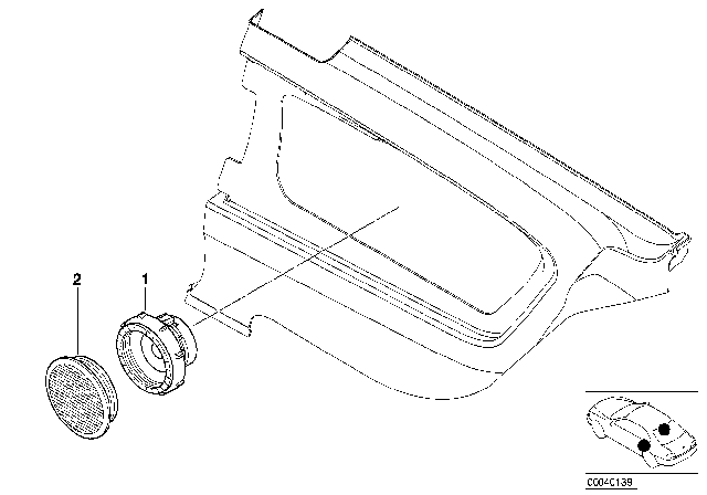 2003 BMW 325Ci Parts, Lateral Trim Panel Rear, HIFI / Top-HIFI Diagram
