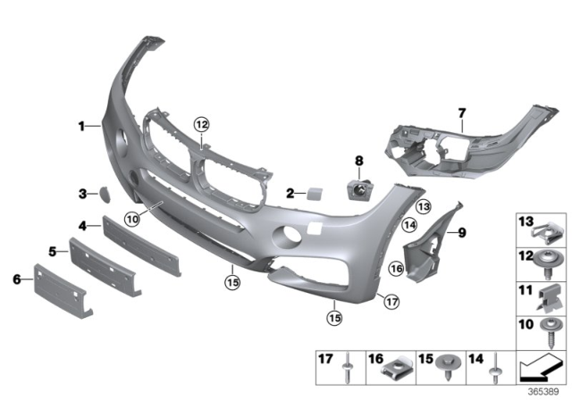 2017 BMW X6 Cover, Towing Lug, Front, Primed Diagram for 51118065933