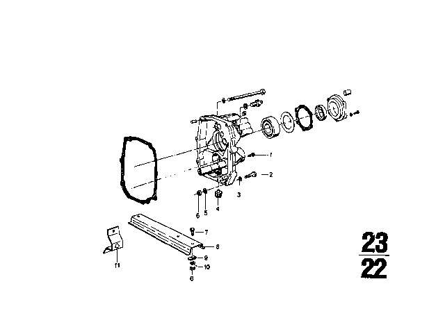 1969 BMW 2000 Housing & Attaching Parts (Getrag 235) Diagram 4