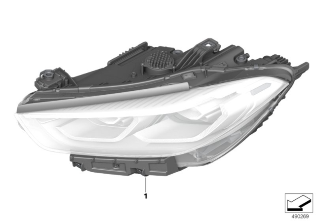 2020 BMW 840i xDrive Headlight, Led, Ahl, High, R Diagram for 63118739604