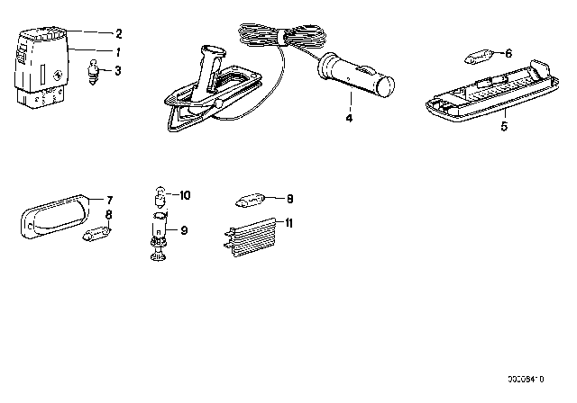 1986 BMW 635CSi Various Lamps Diagram