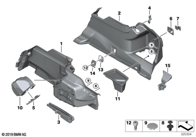 2018 BMW 640i Gran Coupe Trim Panel, Wheel Arch, Right Diagram for 51477332228