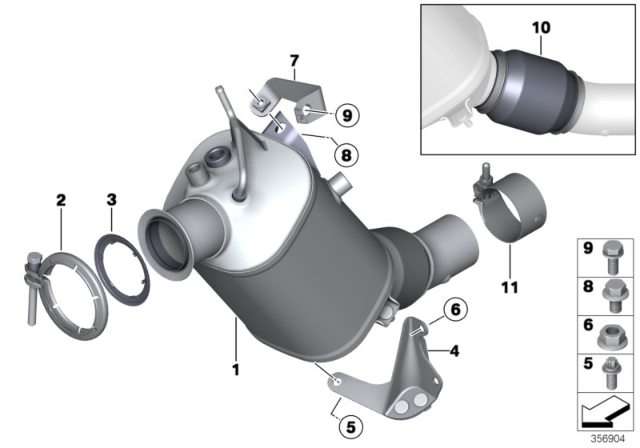 2015 BMW 328d xDrive Catalyzer / Diesel Particulate Filter Diagram