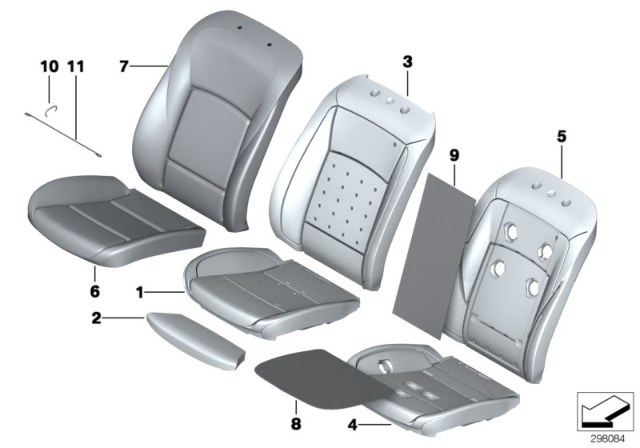 2016 BMW 550i Seat, Front, Cushion & Cover Diagram 1