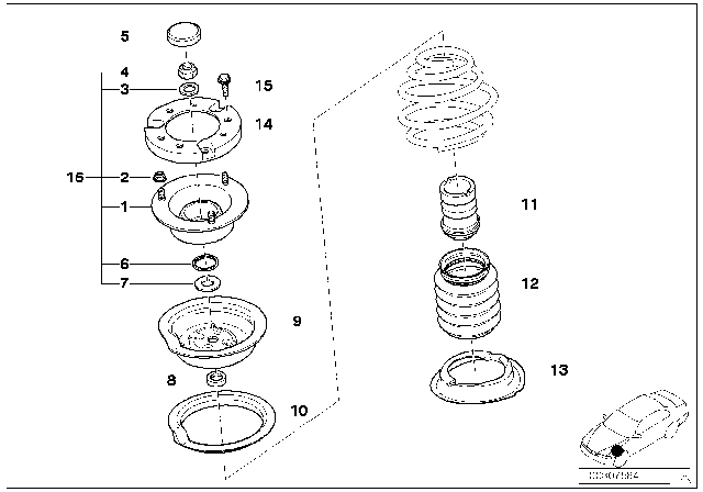 2002 BMW 525i Guide Support / Spring Pad / Attaching Parts Diagram