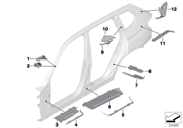 2014 BMW X3 Moulded Part For Column D, Exterior Left Diagram for 41007222631