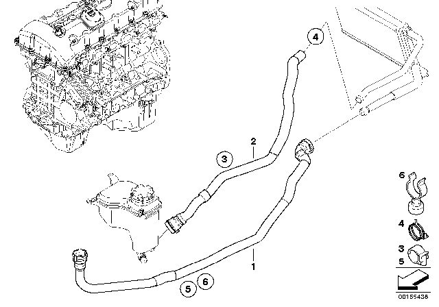 2010 BMW 328i xDrive Water Hoses Diagram