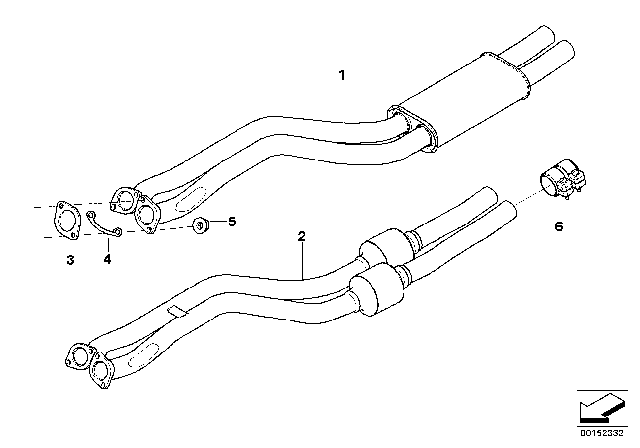 2008 BMW Z4 Catalytic Converter / Front Silencer Diagram