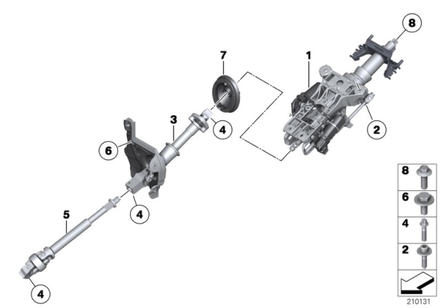 2017 BMW 640i xDrive Add-On Parts, Electrical Steering Column Adjusting Diagram