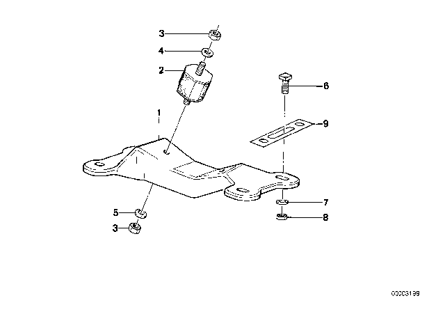 1986 BMW 528e Gearbox Suspension Diagram 1