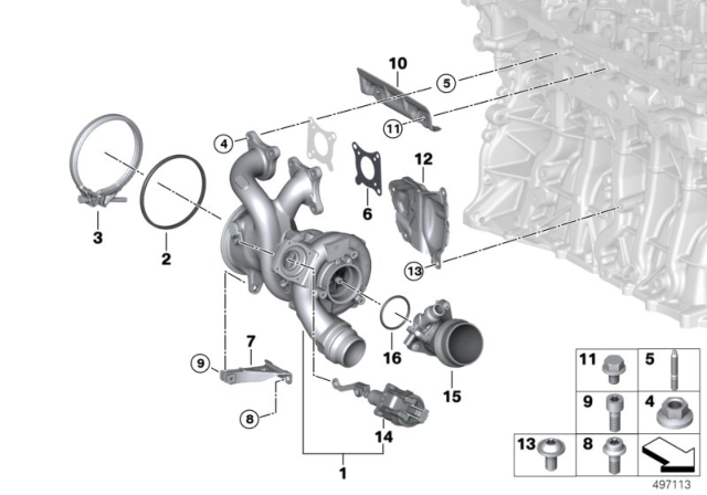 2020 BMW X6 At-Turbo Charger Diagram for 11657934386