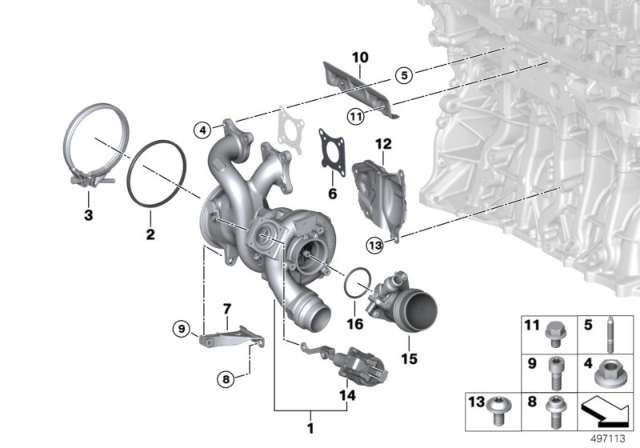 2020 BMW X6 HEAT SHIELD, TURBOCHARGER, U Diagram for 11798679024