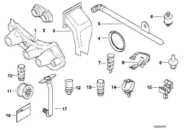 2002 BMW 540i Diverse Small Parts Diagram