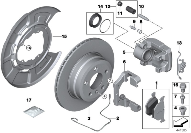 2018 BMW X5 Brake Rear Right Diagram for 34216776788