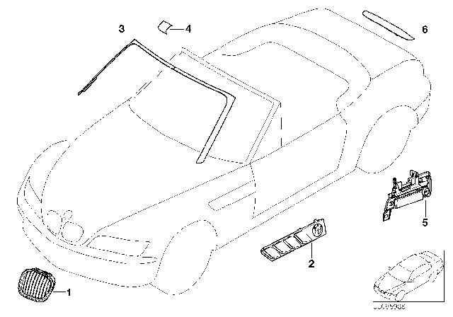 2002 BMW Z3 M Retrofit, Chrome Line Exterior Diagram