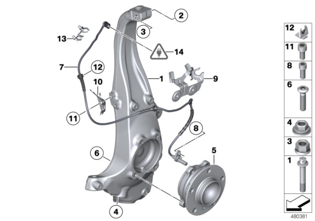 2015 BMW M6 Carrier / Wheel Bearing, Front Diagram