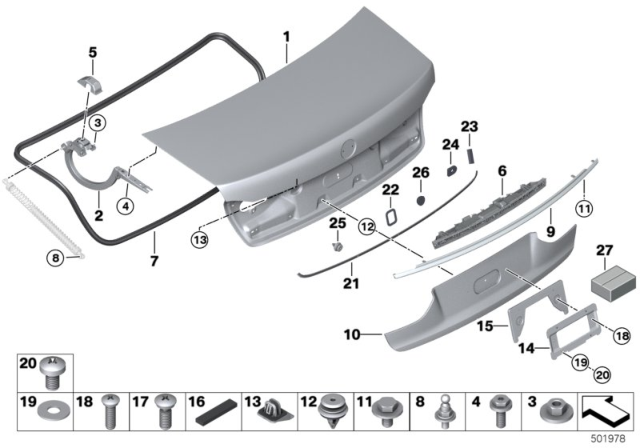 2016 BMW 750i Foam Seal Diagram for 51137401072