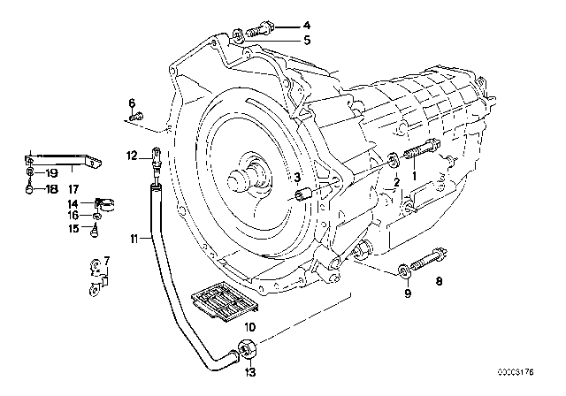 1985 BMW 325e Transmission Mounting Diagram