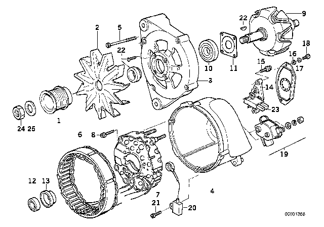 1994 BMW 850Ci Alternator Parts Diagram