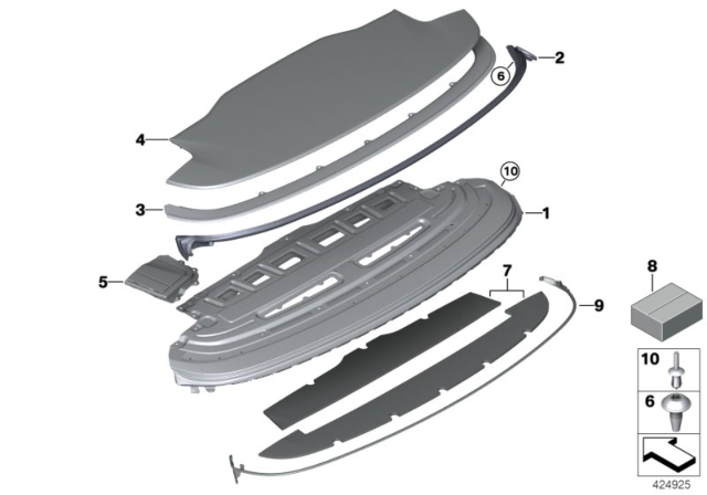 2015 BMW 435i Folding Top Compartment Diagram